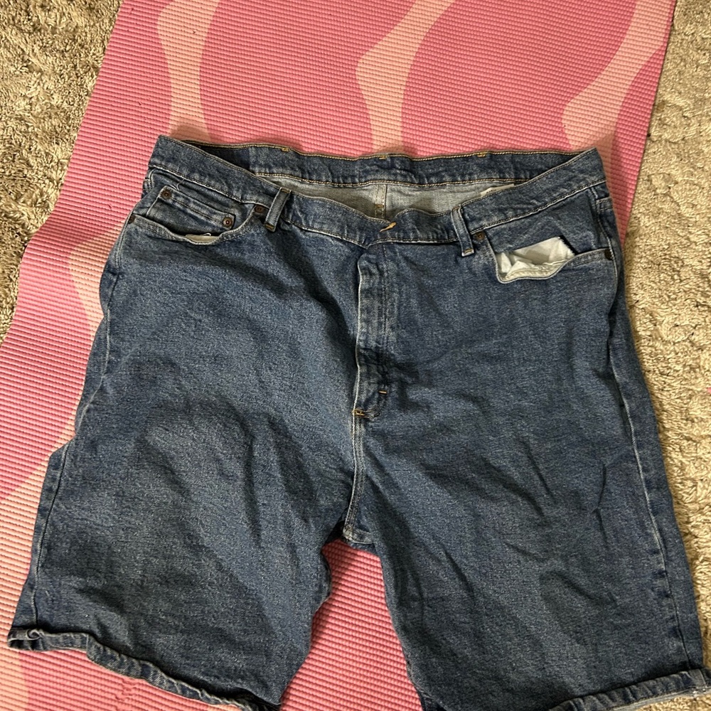 Wrangler Blue Jean Shorts Distressed Casual Style